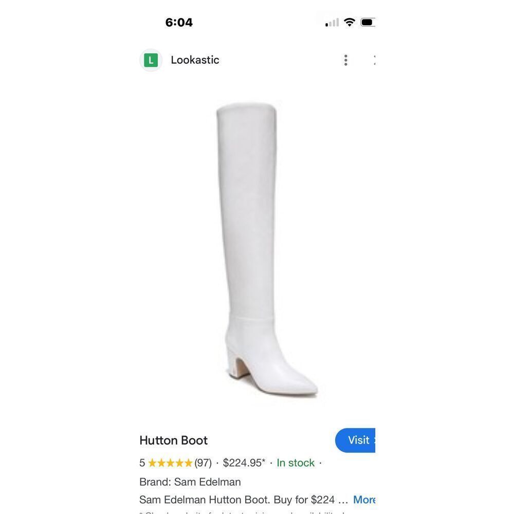 Sam Edelman Hutton White Knee High Leather Boots Woman’s 9